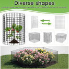 15 Packs Plant Protectors from Animals, 45Pcs 12"x 16" Large Metal Wire Mesh Garden Plant Cages for Outdoor Gardening, Chicken Wire Cloche Plant Cages for Rabbits with Zip Ties & Stakes(Black)