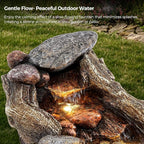 Jocoevol 60" Long Cascading Outdoor Rock Water Fountain, 5-Tier Tranquil River Waterfall, Realistic Rock Design, Serene Flowing Water Sound for Outdoor Garden, Patio, Landscaping, Home Decor