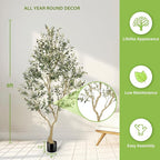 FEELEAD 8ft Artificial Olive Tree – Large Faux Olive Plant Indoor with Pot, Lifelike Olive Trees Artificial Indoor, Tall Fake Olive Tree for Living Room Decor