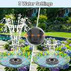 Yzert Solar Fountain, 3-Level Adjustable Water Height, 3.5W Glass Powerful Outdoor Fountain Pump with Rotating Rods & 7 Nozzles for Bird Bath, Garden, Pond, Patio, Flower Pot (2026 Model,White)