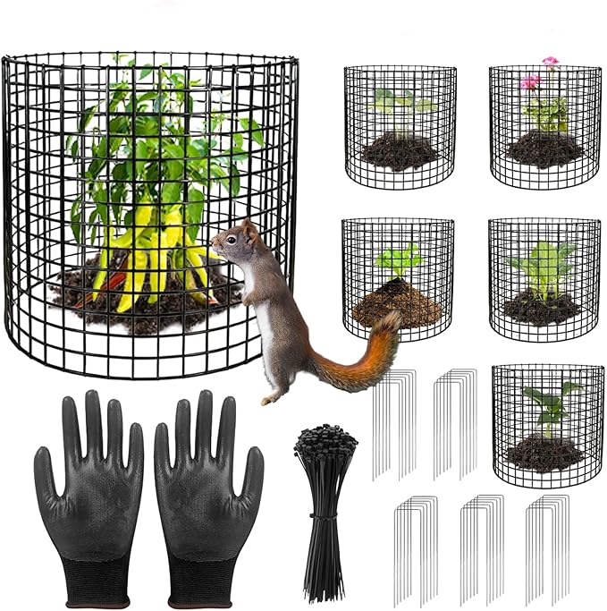 18Pcs Plant Protectors from Animals,13.5" Dia X 14.3" H Metal Plant Cages for Outdoor Plants Plant Cage & Supports Keep Animal Out Garden Wire Mesh Protection from Rabbit Chicken Squirrel Tree Flower