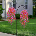 Fake Artificial Hanging Flowers for Outdoors Decoration, 2 PCS Faux UV Resistant Artificial Outdoor Flowers, Fake Plants Look Real Daisy No Fade Spring Decor for Porch Home Patio Balcony and Yard