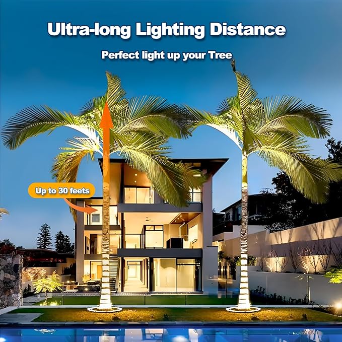 Outdoor Ring Tree Light,DC24V LED Tree Landscape Spotlight 3000K Warm White,IP67 Waterproof,Suitable for Palm Tree Lights 、Yard、Garden、 6Pack (Not Include DC24V Transformer)