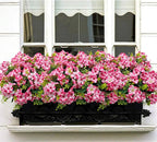 Artificial Geranium Flowers for Outdoor Decoration, 6 Bundles UV Resistant Silk Geranium Fake Plants Faux Flowers for Front Porch Garden Patio Window Box Outside Indoor Decor (Pink)