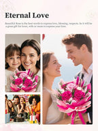 Preserved Flowers Bouquet, Forever Flowers for Delivery, Mothers Day Long-Lasting Real Roses Bouquet, Anniversary Birthday Flowers Gifts for Mom Grandma Women Wife Her (Hot Pink)
