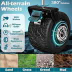 Beach Wagon with Big Wheels for Sand: 600LBS All Terrain Collapsible Beach Cart Foldable - Portable Heavy Duty Folding Utility Wagon Cart for Groceries Shopping Outdoor Camping Sports
