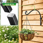 Lifyzoon Hanging Plant Brackets Outdoor: 2 Pack 12 Inch Metal Plant Hangers Wall Hooks - Can Hold 50 Lbs Heavy Duty Outdoor Hooks for Hanging Bird Feeders, Flower Baskets, Lanterns, Wind Chimes
