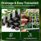 Gardzen 10 Pack 40 Cell BPA Free Seed Starter Tray Kit - Reusable Plant Germination Trays with Adjustable Vents, Sowing Tool & Labeling Set for Indoor Gardening Vegetables Herbs Flowers