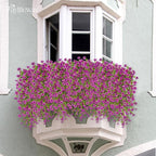 Artificial Hanging Flowers for Outdoors Spring Summer Decoration, 4PCS UV Resistant Silk Fake Hanging Plants for Patio Porch Front Yard Window Garden Indoor Decor(Purple,4PCS)