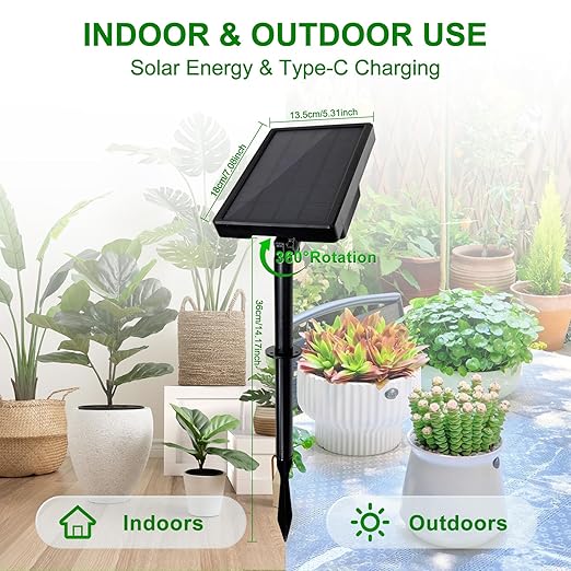 Display and Solar 2 in 1 Automatic Watering System for 15 Pots Plants, Anti-Siphoning Watering Drip Irrigation System Device Kit, Smart Timer & Manual for Indoor Garden Farm Greenhouse Balcony & Patio