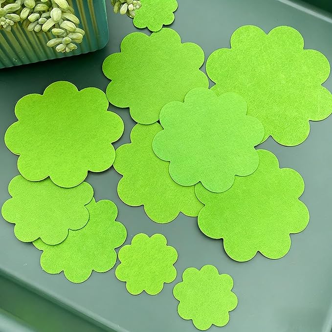 80 Pack Plant Pot Hole Pads Fiber Fabric Instead of Mesh Pad Drainage Hole Cover Pad Fine Filter Non Dirt Bottom Screen Layer Stopper Fine Filter 4 Sizes（1.97/2.95/3.94/4.92 In) with Repotting Mat
