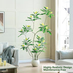 Artificial Mahonia Fortunei Tree - 6FT Artificial Plants Indoor, Fake Floor Plant with White Planter, Tall Sumac Faux Plants for Decor Indoor Home Sala Office Hotel Patio Studio (Yellow)
