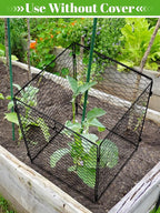 Kalolary 5 Packs Plant Protectors with Cover from Animals, 20''Large Square Wire Plant Cage Metal Garden Plant Protection Chicken Wire Cloche for Plant Flowers Vegetable (20'' x12.6''x 12'')