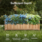 VIVOSUN 3.6 x 1.3Ft Wooden Raised Garden Bed, 43.5 x 16 x 14 Inches, Outdoor Wood Planter Box with Screwdriver and a Liner for Garden, Patio, Balcony, Backyard and Outdoors