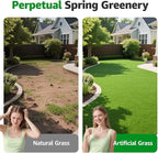 Realistic Artificial Grass Rug Indoor Outdoor: Fake Grass Turf with Drainage Holes, Pet-Friendly Dog Grass Mat, Perfect for Garden Lawn Balcony Patio Backyard Landscape Decoration, 4FT x6FT