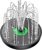 Yzert Solar Fountain Full Glass Panel No Battery, 3.5W Solar Bird Bath Fountains with 4 Fixed Rods & 7 Nozzles, Solar Fountain Pump for Bird Bath, Garden, Pond, Pool, Patio -Black Panel