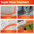 SPECILITE Garden Water Hose 200 ft x 5/8 in Heavy Duty, Flexible and Lightweight, Burst 600 psi, Kink-less Hybrid Rubber Pipe for Backyard, 3/4'' Brass Fittings, Orange