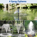 NFESOLAR Fountain Nozzle Kit, 4 Fountain Spray Patterns, Height and Water Flow Adjustable, for Garden Pond Fountain Pump