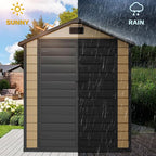 DWVO 6x4 FT Storage Shed Plastic with Floor, Outdoor Storage Shed with Lockable Door, Window and Vents, Waterproof Plastic Tool Storage for Garden, Patio, Backyard, Lawn