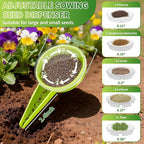 17Pcs Seed Planter Tool with 5-Hole Seed Dispenser & 6.9" Dibber & Succulent Tools Set, Plastic Planting Tools for Sowing, Bulbs, Seedlings-Includes Planting Labels