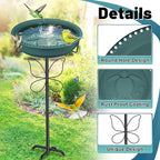 Bird Bath for Outside, Garden Freestanding Birdbath & Birdfeeder with Removable Bowl, Bird Baths Feeder for Outdoors Garden Patio Yard Lawn Decor, 5-Pronged Base & Easy to Clean(Green)