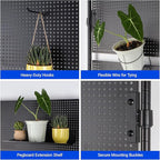 Barrina LH750 Pegboard Indoor Greenhouse with Grow Light, Plant Cabinet with 4PCS 5000K Full Spectrum Grow Lamps, 3 Adjustable Pegboards, 2 Racks, Wheel, for Foliage Plant, Seedling, 29.5x13.8x67.9IN