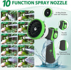 Garden Hose 100 ft Water Hose Flexible Non-Expandable Outdoor Heavy Duty Lightweight Leakproof Kink-free flex Watering Hose Pipe with Nozzle for 3/4 inch Fitting Yard Lawn Outside Car Wash