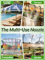 49ft Drip Irrigation System - Includes 15pcs 360° Adjustable Sprayers, 5/16" PE Tubing, 1/2" & 3/4" Faucet Adapters, Automatic Garden Watering Sprinkler System Kit for Raised Bed Plants Lawn