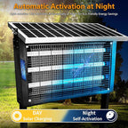 Powerful Super Large Solar Bug Zapper Outdoor for 8000 sq.ft, Rechargeable Solar Mosquito Zapper with High Powered, Outdoor Bug Zapper for Patio Garden Backyard RV Camping with 30W Solar Panel