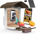 birdsnap® PAV-Bird Feeder with Camera,2K HD with 64GB Card, AI Identify Smart Bird House Cam Solar Panel,Live Stream,Motion Detection,Auto Record Video for Backyard Outdoors,Ideal Gift for Bird Lover