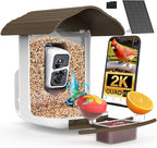 birdsnap® PAV-Bird Feeder with Camera,2K HD with 64GB Card, AI Identify Smart Bird House Cam Solar Panel,Live Stream,Motion Detection,Auto Record Video for Backyard Outdoors,Ideal Gift for Bird Lover