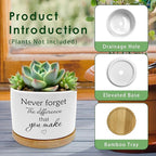 Coworkers Leaving Gifts Plant Pots, Boss Appreciation Gifts Succulent Planters, Never Forget The Difference You Make Ceramic Plant Flower Pots for Home Office Desk Table Shelf(No Plants)