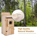 Bird Houses for Outside with Copper Guard,Thicken Wooden Bluebird House Clearance Garden Country Cottages, Nesting Box for Finch Swallow Wren Chickadee Wild Bird Supplies