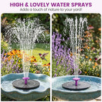 Solar Fountain for Bird Bath, 4W Solar Powered Water Fountain Pump, Outdoor Water Fountain with 6 Nozzles for Hummingbirds, Garden, Pool, Pond
