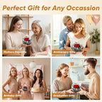 Preserved Real Rose in Glass with Scented Candles for Mom Her Wife Girlfriend Grandma Birthday Anniversary Romantic