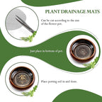 Quacc 100 PCS Flower Pot Hole Mesh Pad, 2/4 Inch Round Plant Pot Drainage Mat, Plant Potting Bonsai Bottom Grid Mat to Prevent Soil Loss (Black)
