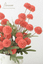 Floroom 5pcs Coral Orange Faux Silk Mums Artificial Flowers, Bulk Fake Small Mini Chrysanthemums with Stems for DIY Wedding Centerpieces Floral Arrangements Vase Fillers Home Decorations