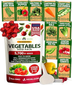 HOME GROWN 10 Variety Survival Seed Vault 2000+ USA Grown Heirloom Non-GMO Vegetable Seeds for Planting, High Germination, Garden Starter Kit, Emergency Food Supply, Indoor Outdoor