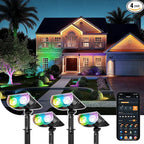 Linkind Smart Solar Spot Lights Outdoor SL5C, Solar Lights Outdoor Spotlight Cool/Warm White/Color Changing, APP/Voice Control IP67 Landscape Lighting for Yard, Garden, Pathway(4 Pack)