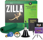 Zilla Tropical Habitat Accessory Kit, Starter Kit for Reptiles, Easy Start for Tropical-Dwelling Reptiles, Includes Lighting, Heating, Bedding and Food, Ideal for Size 10G Terrariums