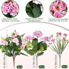 CITYES 6 Pcs Artificial Flowers for Outdoors Impatiens Silk Geraniums Flowers Pink UV Resistant Faux Impatiens Flowers for Outdoor Planters Pot Patio Garden Hanging Basket Porch Table Indoor Decor