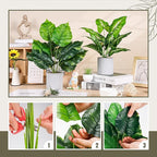 2pcs 16" Fake Plants Artificial Plants Tropical Faux Plants Indoor for Bathroom Kitchen Office Home Sage Green Decor