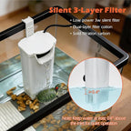 AZV XLarge Turtle Tank Kit,All in One Indoor PC Aquarium,Red Eared Slider Aquatic for Tortoise,Fishes and Amphibians,Include Basking Platform*1,Filter*1,Filter Plates*2,Plants*2,Lamp*1,Bulb*1,Stone*1