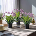 3 Pack Fake Small Plant in Pot Artificial Potted Flowers for Home Decor Fake Flower Plant Greenery Mini Faux Plant for Indoor Bedroom Living Room Office Shelf Bathroom Farmhouse Decor (Type 4)