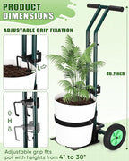 AugFir Plant Caddy with Wheels, 260LBS Rolling Plant Dolly Pot Mover with Adjustable Grabbing Arm and Suction Cups, Heavy Duty Garden Trolley Plant Cart with Strap for Indoor Outdoor Planters
