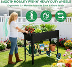 2-Pack 32”Height Elevated Raised Garden Bed with Wheels & Storage Shelf, 400 Lbs Capacity, Anti-Rust, Space-Saving Planter for Vegetables, Herbs, Patio, Balcony, Backyard