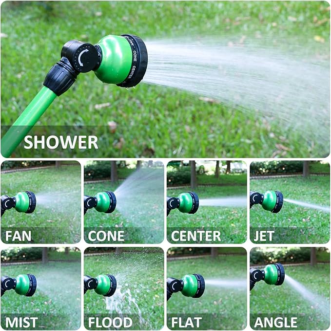STYDDI Watering Wand 18”, Metal 9 Pattern Garden Watering Wand with Pivoting Head and Thumb Control, 18-Inch Watering Wand for Garden Hose, Ideal for Watering Hanging Basket and Shrubs, Flower, Green