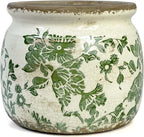 Dosayes Vintage Ceramic Ice Crack Flower Pot with Drainage Holes, Country Rustic Planters for Indoor and Outdoor,Tuscan Decor,Home,Living Room, Garden Decor, Gardening Gift (Country)
