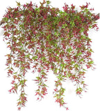 PASYOU Artificial Vine, Hanging Ivy Sweet Potato Leaves Plastic Plants Foliage Vines, UV Resistant Greenery Fake Flowers for Indoor Outdoor Garden Door Wall Wedding Party Table Decoration Red 4 Pack