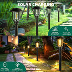 ILANCK Solar Pathway Lights Outdoor,12 Pack Solar Lights Outdoor Waterproof, Warm White Auto On/Off LED Solar Powered, Garden Landscape Lighting for Yard Walkway Driveway Path Decorative